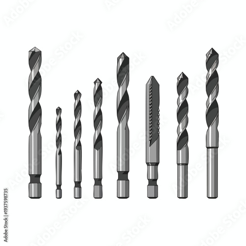 Set of Precision Twist Drill Bits for Metalworking and DIY Projects