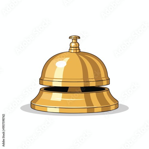 Elegant Gold Service Bell for Hospitality and Reception Settings