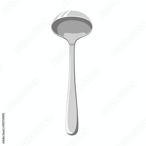 Minimalist Illustration of a Stirring Spoon for Kitchen and Cooking Concepts