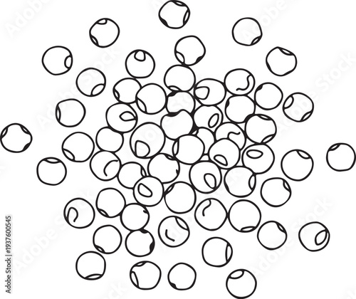 Roasted chickpeas snack Hand-drawn Sketch Drawing Vector Illustration, Line Linear Symbol Black and White Engraving, Isolated