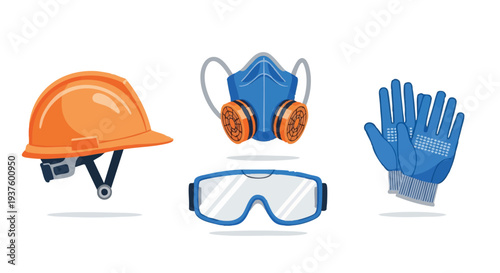 Safety Equipment Set for Protection.