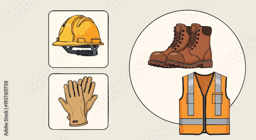 Safety Equipment Set for Workers.