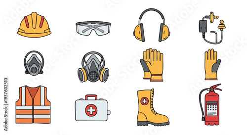 Safety Equipment Set for Workplace Protection.
