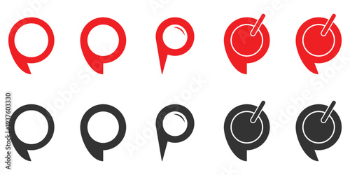 Location icon set, Map pin place marker. location pointer icon symbol in flat style. Location pin icon, Navigation sign. eps 10