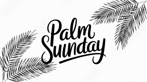 Palm sunday celebration with palm leaves on white background symbolizing faith and spirituality