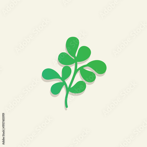 Green leaf illustration with a simplistic 