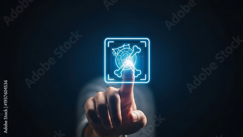 Finger Selects Skull and Crossbones Icon
