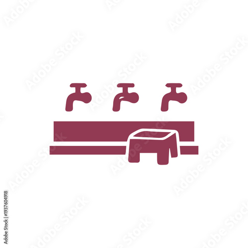 Minimalist Icon of a Traditional Communal Washing Station Vector Art