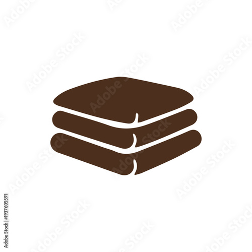 Minimalist Brown Stacked Folded Towels Icon For Hotel And Spa Use