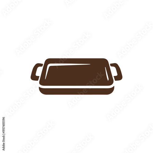 Simple Brown Roasting Pan Graphic for Culinary and Kitchen Designs