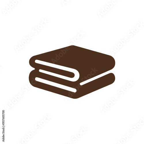 Minimalist Brown Folded Towel Icon Simple Vector Graphic Illustration