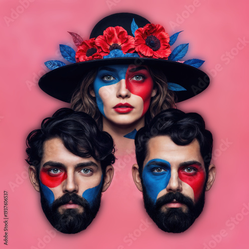 Chromatic Harmony in Surreal Portrait