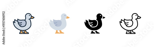 duck icon. farm bird animal. poultry livestock. agriculture sector. various style icon design. vector illustration