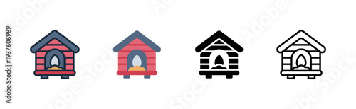 chicken coop icon. poultry house shelter. farm housing. livestock care. various style icon design. vector illustration