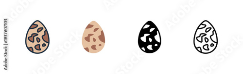 quail egg icon. small speckled shell. poultry product. farm harvest. various style icon design. vector illustration