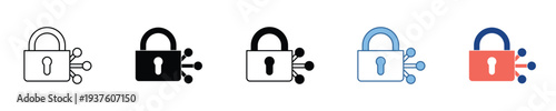 Digital security padlock icons illustrating robust data protection and network safety, symbolizing secure access and internet privacy for sensitive information in the digital realm