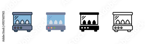 egg incubator icon. hatch machine system. Poultry farm agriculture. various style icon design. vector illustration