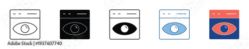 Digital privacy and online security concept featuring a browser window with an eye icon, symbolizing data monitoring, internet surveillance, and secure web browsing experience