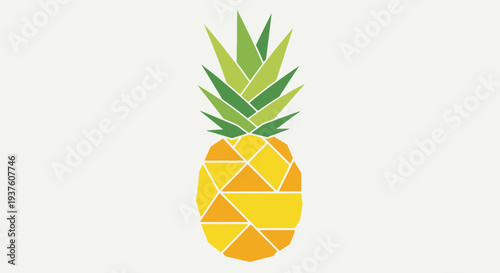 Modern geometric pineapple fruit design on a clean background