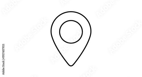 Outline location pin map marker icon on white background