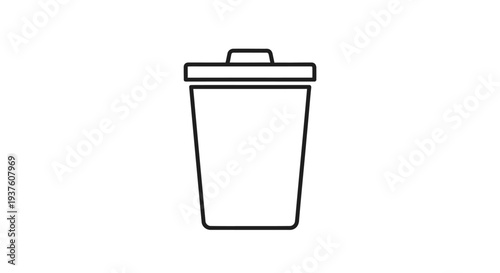Outline trash can icon symbol for delete function