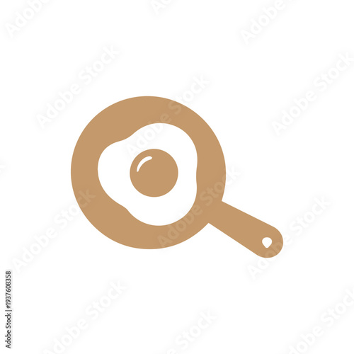 Simple Fried Egg In A Pan Icon For Breakfast And Cooking Concepts