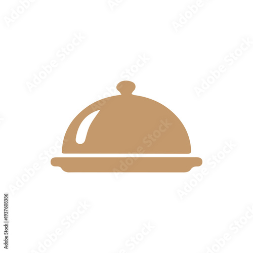 Elegant Brown Food Cloche Icon For Restaurant And Catering Service
