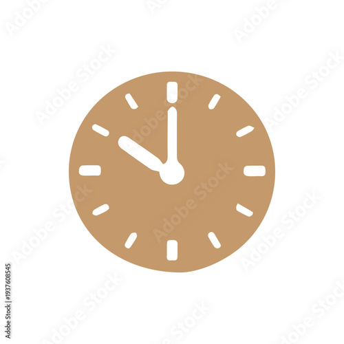 Minimalist Brown Clock Icon A Timeless Symbol of Time Management