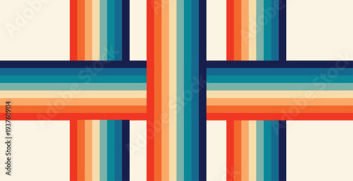 70s Retro Wavy Rainbow Background