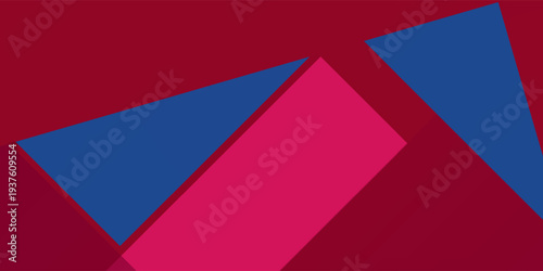 Abstract blue red banner geometric shapes background. Vector abstract graphic design banner pattern presentation background web template.