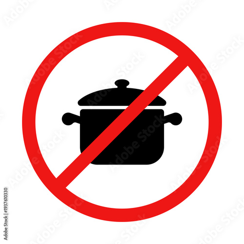 No Pot Sign on White Background