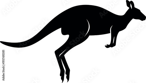 Kangaroo silhouette jumping for Australian wildlife and nature conservation