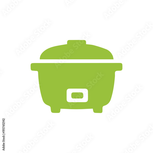Minimalist Green Rice Cooker Icon For Kitchen Appliance Graphics