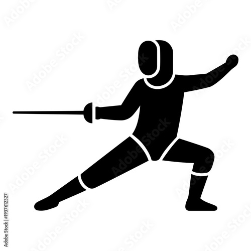 Fencing icon, symbolizing sword fighting sport, competition, and olympic combat athletics.