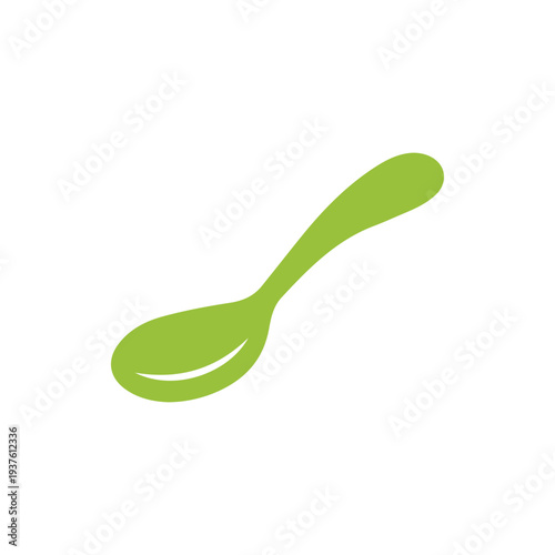 Bright Green Spoon Graphic A Symbol Of Eco Friendly Healthy Meals