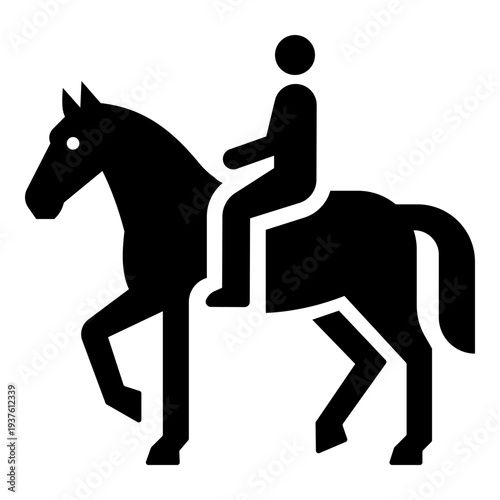 Horse riding icon, symbolizing equestrian sport, horseback riding, and outdoor recreation.