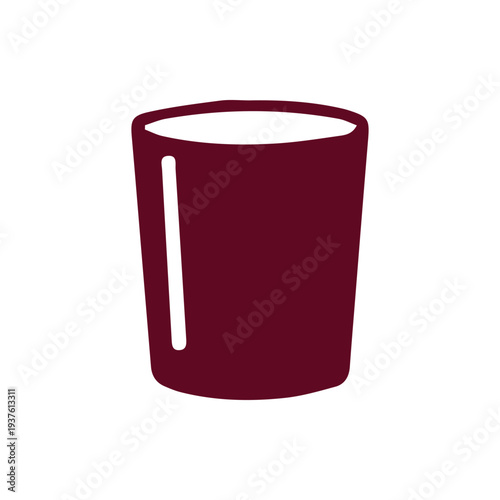 Stylish Dark Red Drinking Glass Silhouette Clipart for Web Design