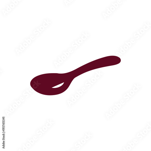 Minimalist Maroon Spoon Icon A Simple And Elegant Kitchen Utensil