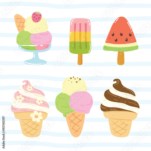 illustration isolated Ice Cream set