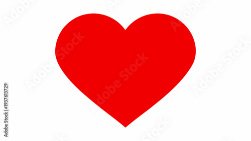 Red heart symbol on transparent background