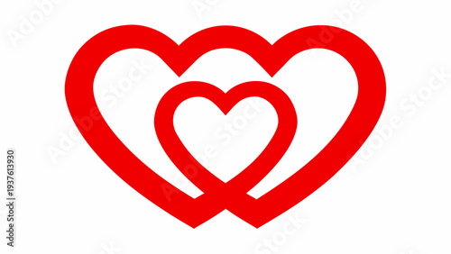 Interconnected hearts symbolize love and affection