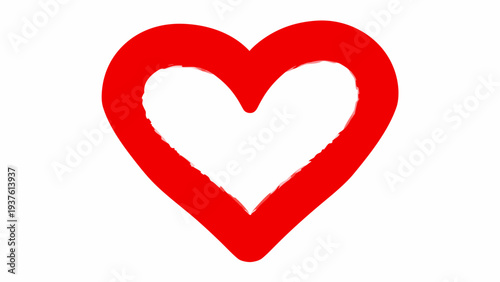 Vibrant red heart symbol for love and passion