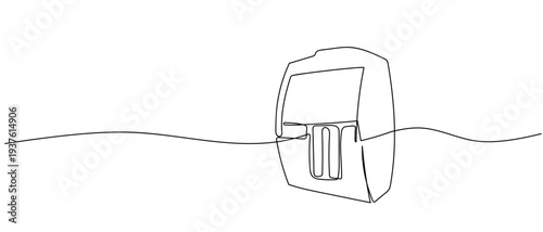 Ferris wheel gondola in continuous line art drawing style. minimalist black linear sketch isolated on transparent background Editable stroke.