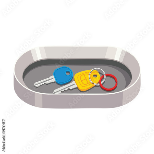 Car Keys and Remote Fob Resting in a Sunny Parking Lot