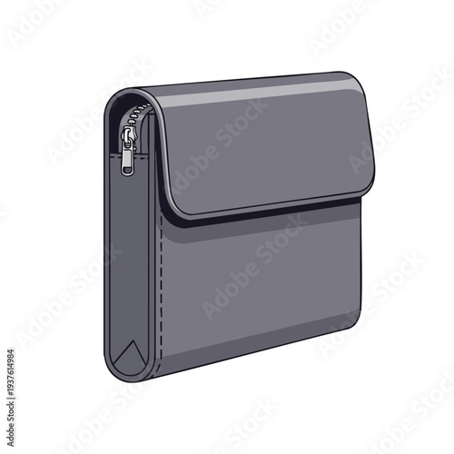 Stylish Dark Gray Crossbody Wallet with Zip Closure for Men and Women