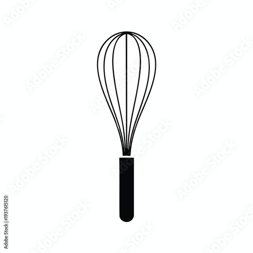 Minimalist Illustration of a Whisk for Cooking and Kitchen Use
