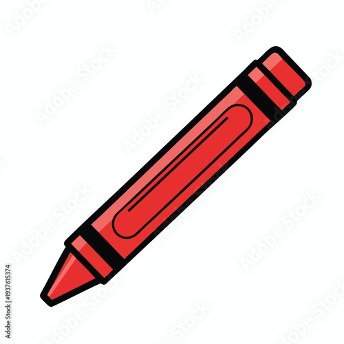 Colorful Red Crayon Icon for Creative and Educational Design