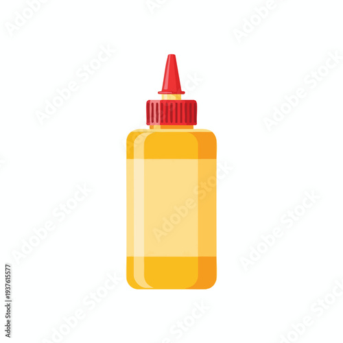 Yellow Squeeze Bottle with Red Cap