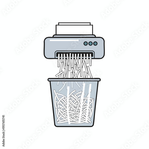 Modern Paper Shredder Disposing of Important Documents for Secure Waste Management
