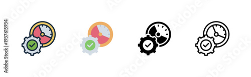 time management icon. clock control system. task schedule. business productivity. various style icon design. vector illustration